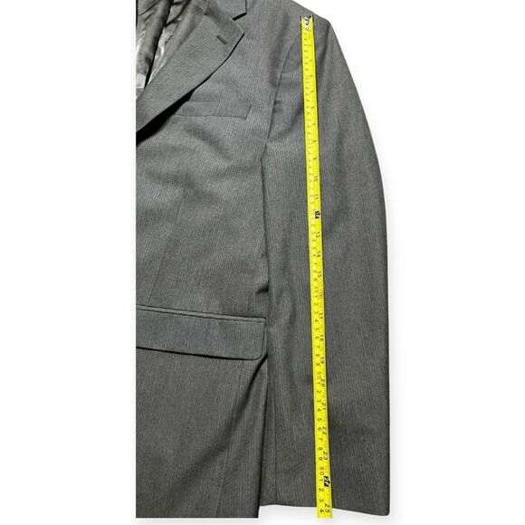 Banana Republic Blazer Mens 46R Gray Pinstripe Office Formal Classic Suit Jacket - Picture 6 of 10